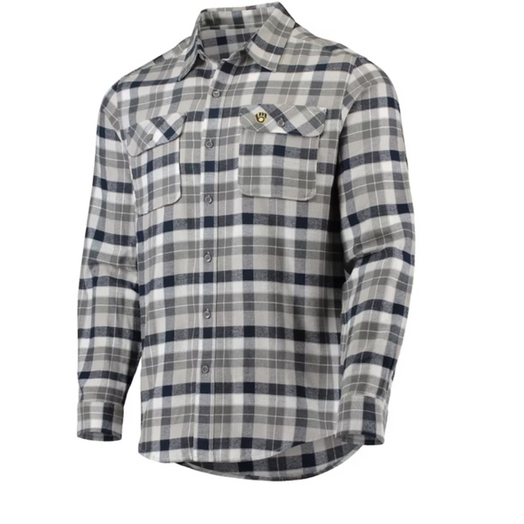 Milwaukee Brewers Graphic Flannel Shirt ~ NWT - Picture 2 of 6